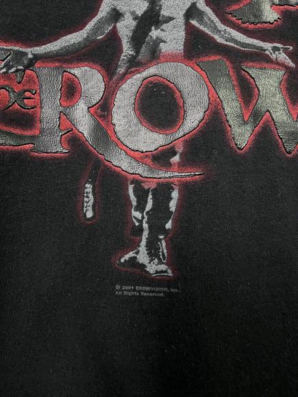 Vintage Y2K 2001 The Crow Movie Promo Goth 3D Puffy Logo Image T-Shirt Mens XL - Picture 5 of 10
